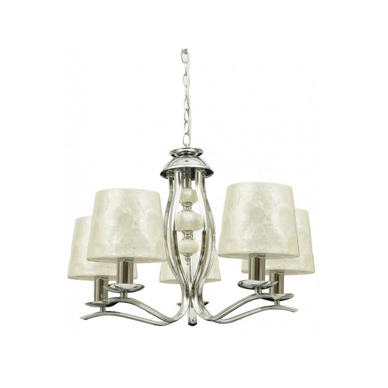 Lámpara Iguazu 5xE14 cromo/nacar Fabrilamp